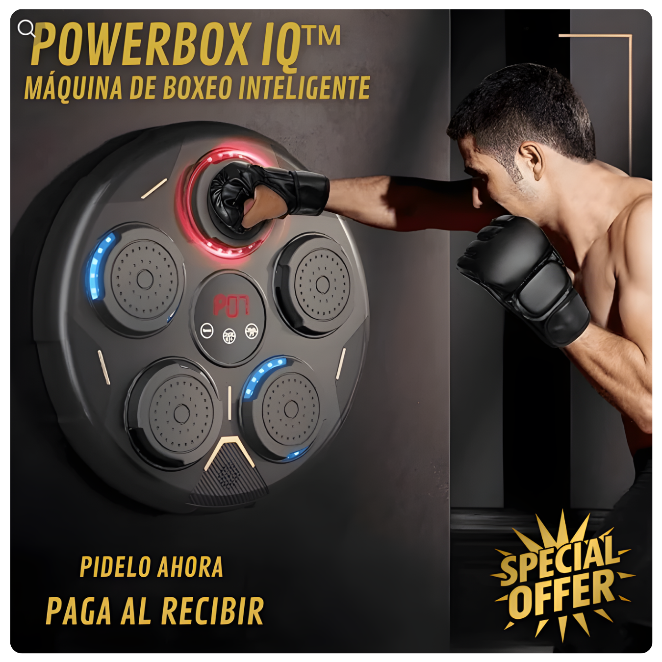 Powerbox IQ maquina de boxeo inteligente + Guante negro Gratís