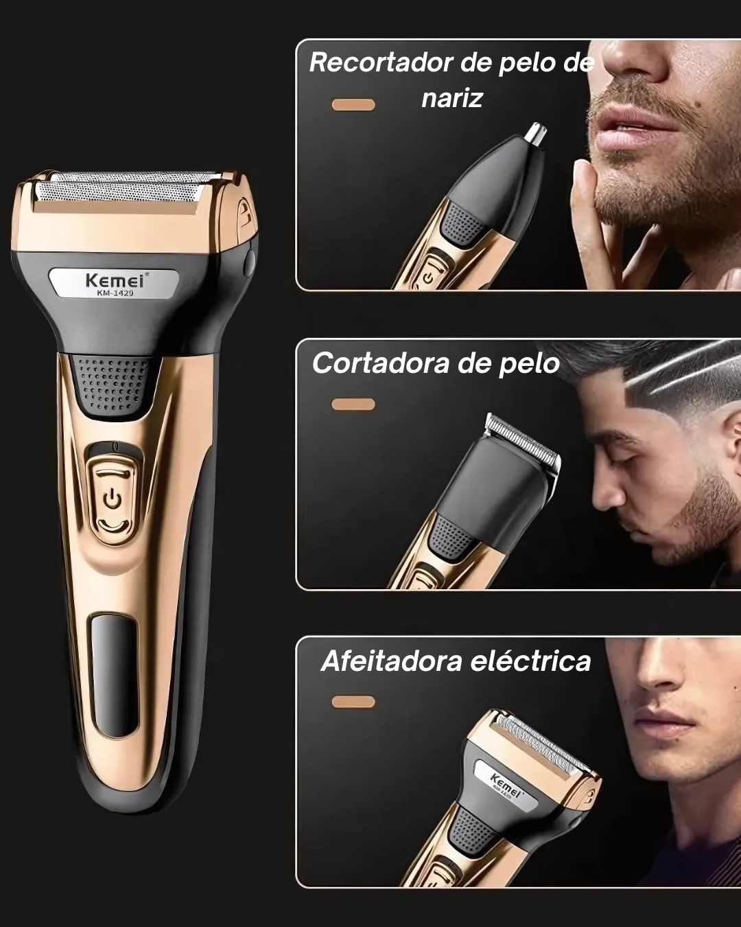 Cortapelo recargable 3 en 1 + Serum crece pelos