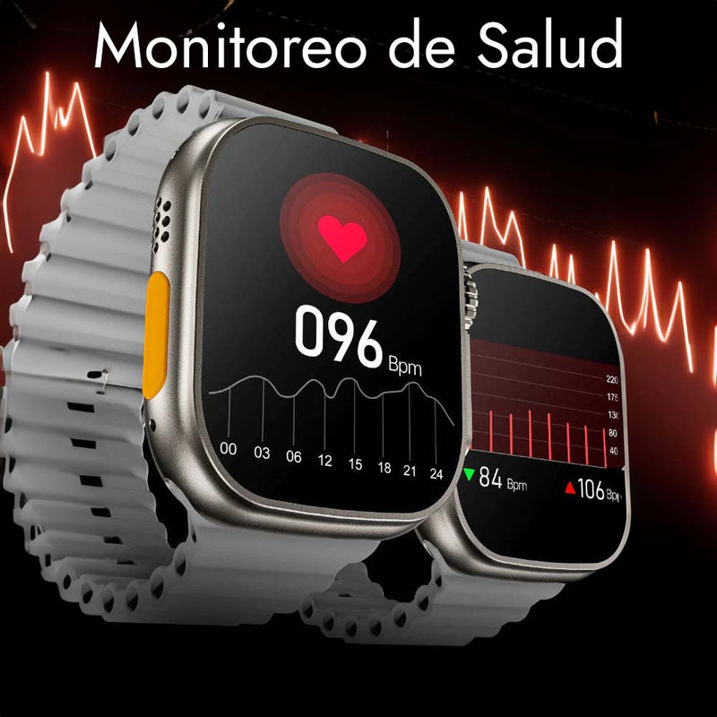 Smartwatch Ultra Pro con 2 correas + Auriculares Inalámbricos 2ª generación