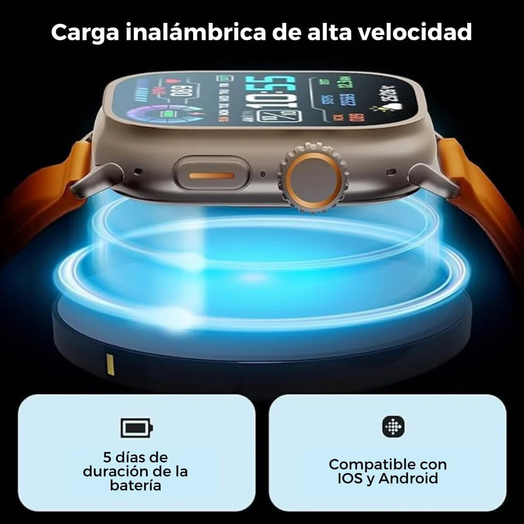 Smartwatch Ultra Pro con 2 correas + Auriculares Inalámbricos 2ª generación
