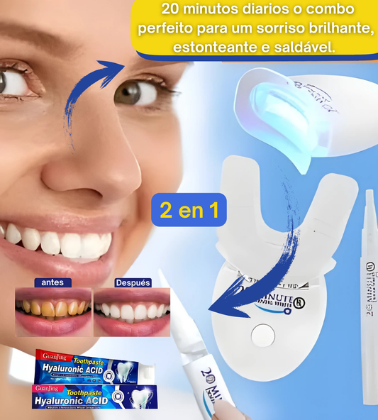 Blanqueador dental UV + Blanqueador con ácido hialurónico