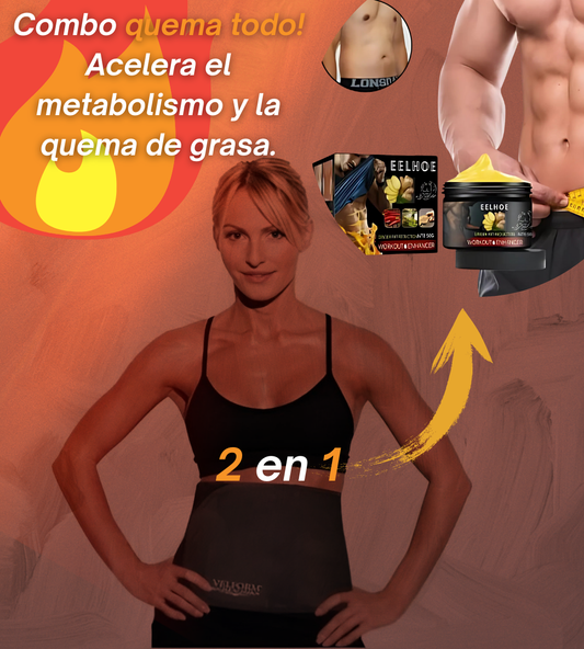 Faja Lumbar quemadora de grasa + Crema Reduccion de Grasa Jengibre