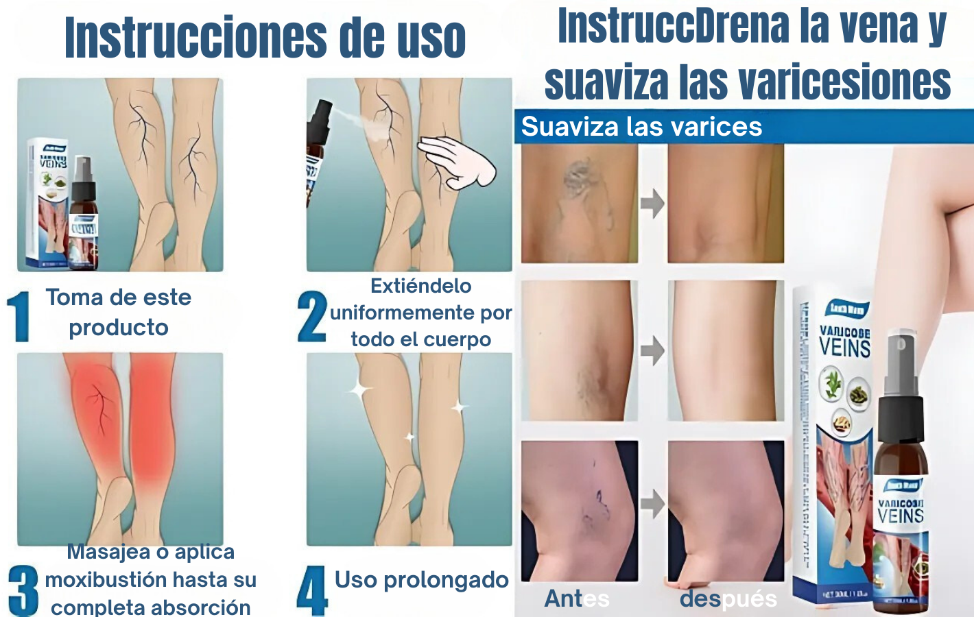 Serum facial con nicotinamida para cuidado de la piel + Spray para Varices (Gratís)