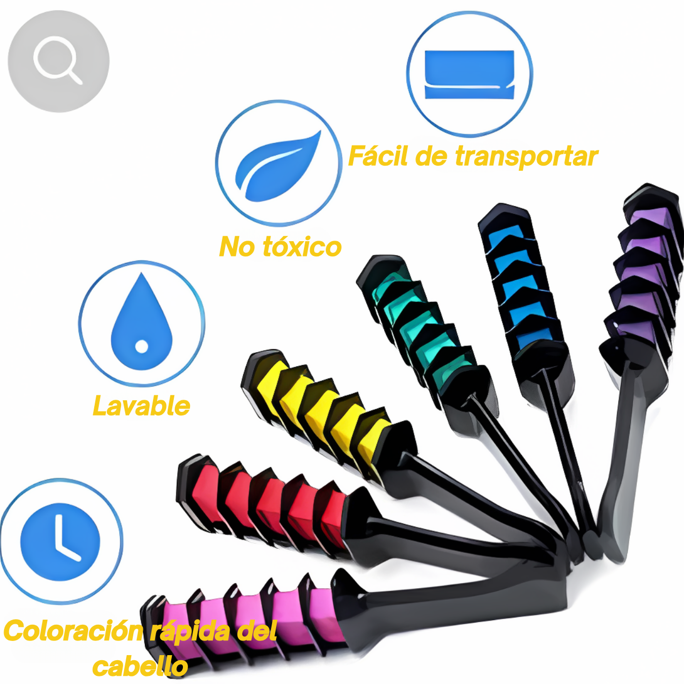 Tinte para el cabello lavable 6 colores