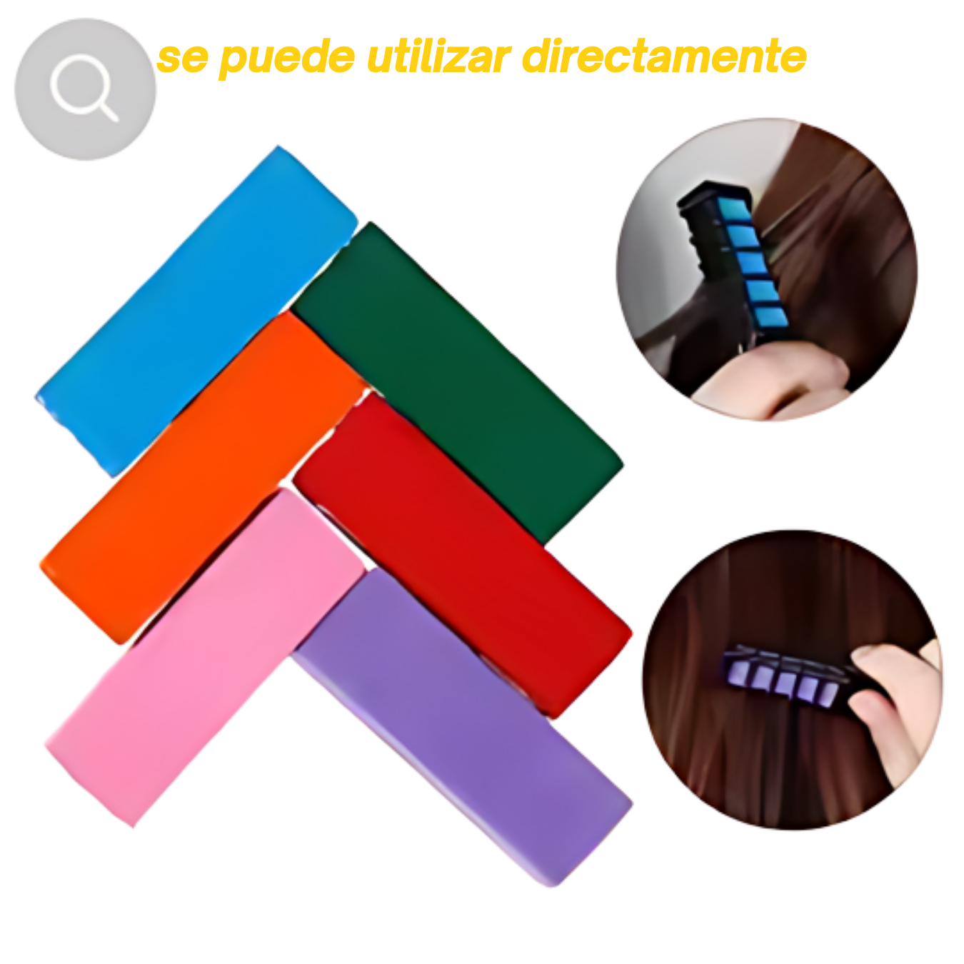 Tinte para el cabello lavable 6 colores